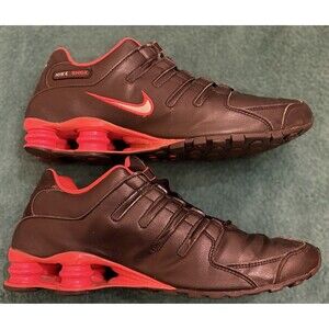Nike Shox NZ Leather Black Crimson Running Shoes 378341-006 Men’s Size 10.5